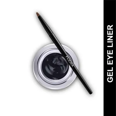 FliCKA Draw N Dance Gel Eyeliner | Jet Black Waterproof Smudge‑Proof Brush Tip 4 g | Long‑Lasting Eye Definition