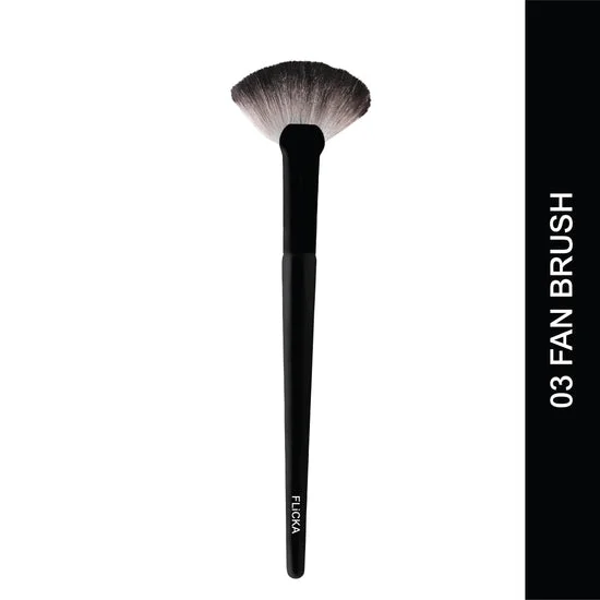 Flicka Cosmetics Fan Brush | Soft Bristles | Lightweight | Makeup Brush for Face | Women image 1