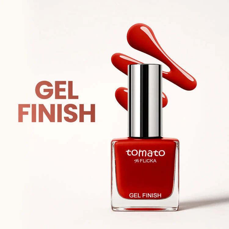 Flicka Tomato Red Nail Polish | Long-Lasting Glossy Nail Paint| Chip-Resistant| Bridal & Party Wear image 1