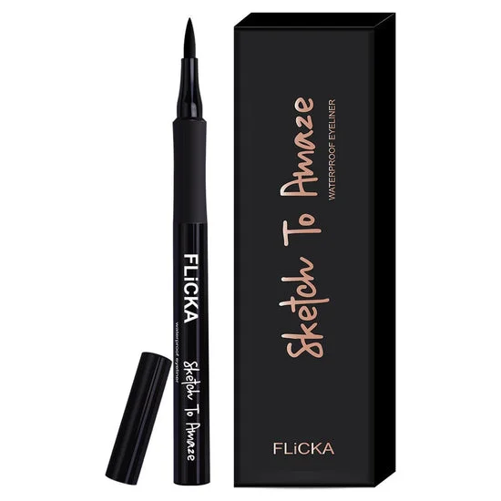 Flicka Sketch To Amaze Pen Eyeliner | Waterproof Smudge‑Proof Felt Tip | Long‑Lasting Winged Eyeliner Pen for Oily Eyelids image 5