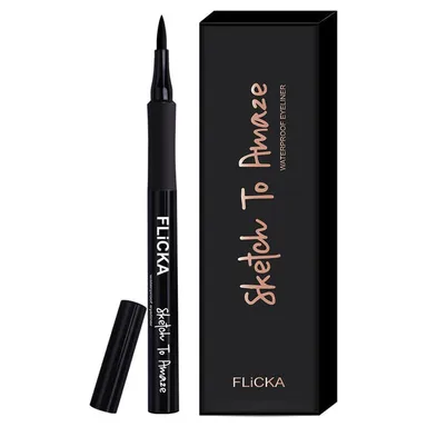 Flicka Sketch To Amaze Pen Eyeliner | Waterproof Smudge‑Proof Felt Tip | Long‑Lasting Winged Eyeliner Pen for Oily Eyelids thumbnail 4