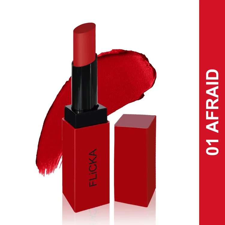 Flicka Creamy Matte Lipstick | Hydrating, Long‑Lasting & Transfer‑Proof Lip Color | Bridal & Everyday Wear image 3