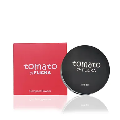 FLiCKA Tomato Compact Powder | Oil-Free, Matte Finish, Lightweight | SPF Enriched |9g | For All Skin Types | Long-Lasting thumbnail 1