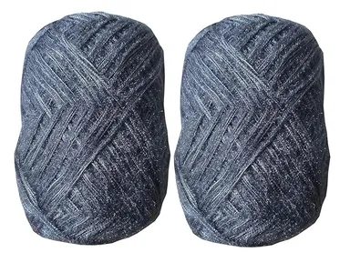 3 Ply Knitting Wool Yarn| Soft Acrylic Thread|100 gm Each| Bluish Grey| Pack of 2| DIY Knitting and Crochet thumbnail 0