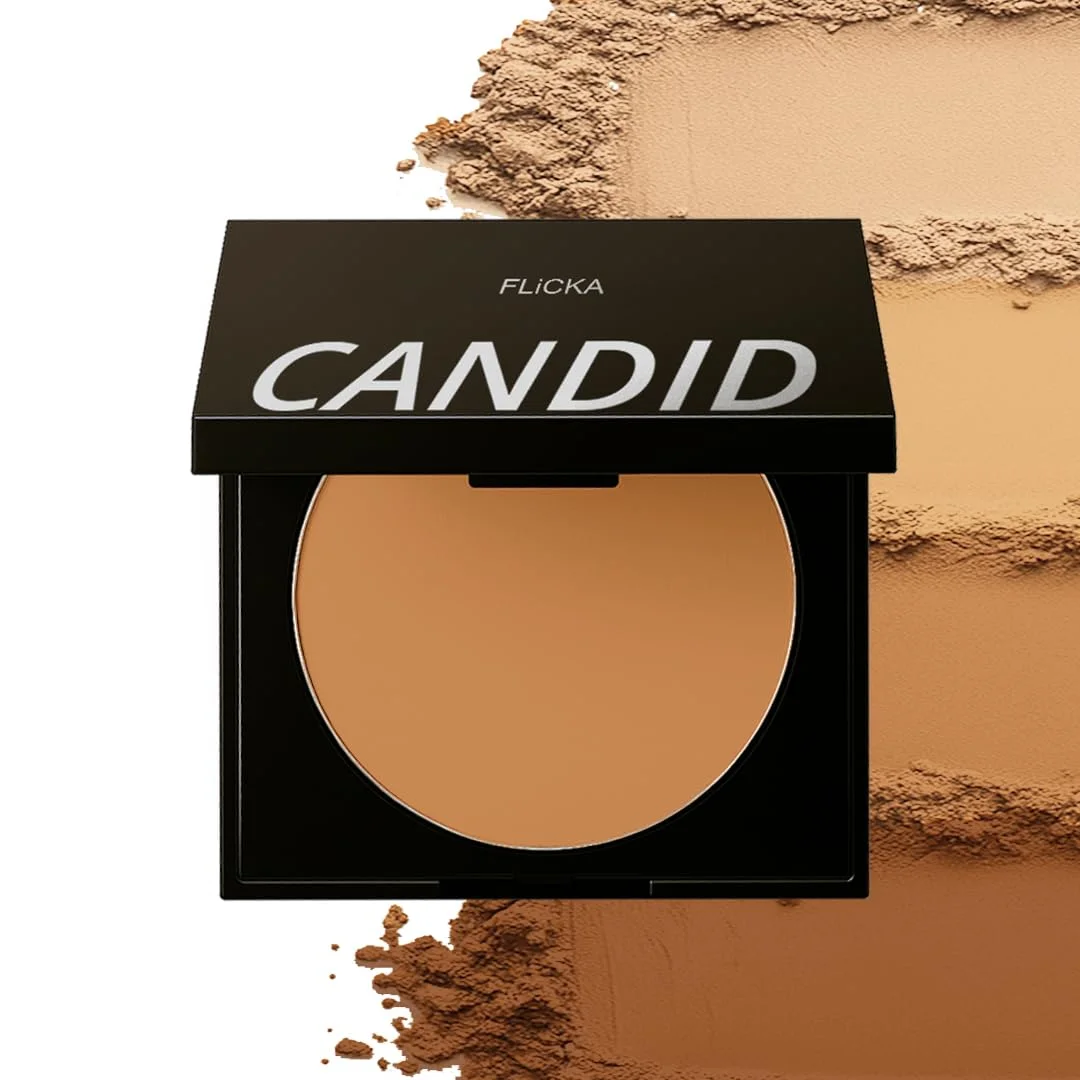 FLiCKA Candid Compact Powder | Velvet Matte Finish| Oil Control| Long-Lasting Smooth Waterproof Compact | 03 Caramel 9g image 1