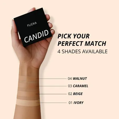 FLiCKA Candid Compact Powder | Velvet Matte Finish| Oil Control| Long-Lasting Smooth Waterproof Compact | 03 Caramel 9g thumbnail 5