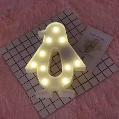 Penguin Shaped LED Light | Kids Night Lamp Battery Powered | Room & Wall Decoration thumbnail 1