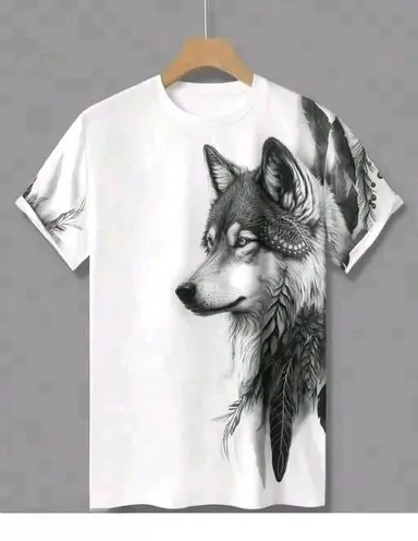 Casual TrendWhite Men’s 3D Printed Cotton T-Shirt (M) thumbnail 3
