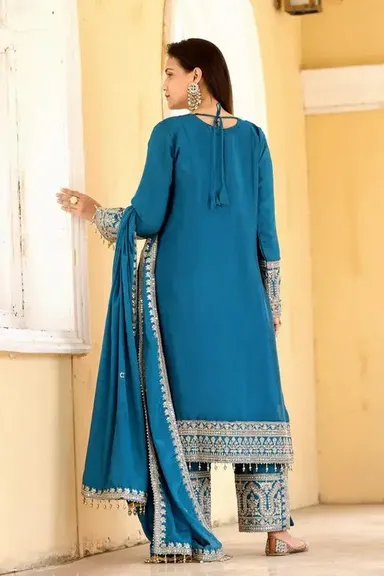 Embroidered Festive Suit for Women L Size | Designer Ethnic Party Wear with Premium Embroidery, Elegant Traditional Outfit thumbnail 3