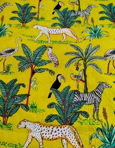 2.5 Meter Cotton Printed Fabric | Block Printed| Lightweight |Unstitched for Dresses, Home Décor| Quilting, Sewing thumbnail 1
