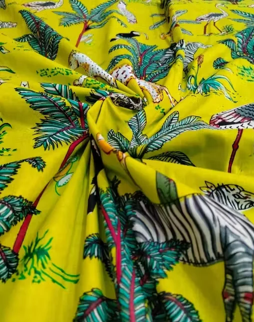 2.5 Meter Cotton Printed Fabric | Block Printed| Lightweight |Unstitched for Dresses, Home Décor| Quilting, Sewing image 1
