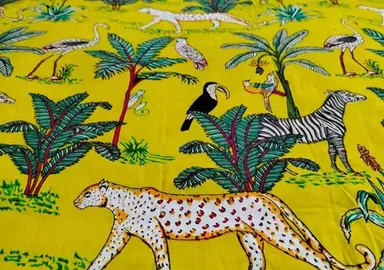 2.5 Meter Cotton Printed Fabric | Block Printed| Lightweight |Unstitched for Dresses, Home Décor| Quilting, Sewing thumbnail 2