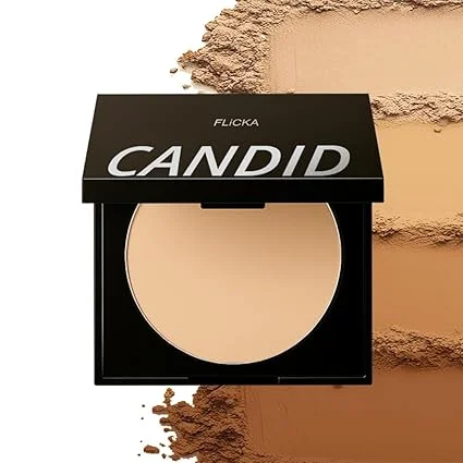FLiCKA Candid Compact Powder | Velvet Matte Finish| Long-Lasting Oil Control| Waterproof Crease-Free Face Powder 9g | Best Compact Powder for Skin image 1
