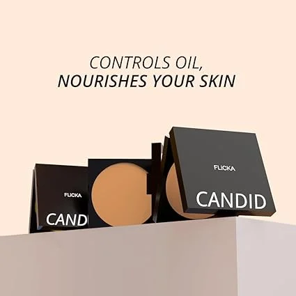 FLiCKA Candid Compact Powder | Velvet Matte Finish| Long-Lasting Oil Control| Waterproof Crease-Free Face Powder 9g | Best Compact Powder for Skin image 4