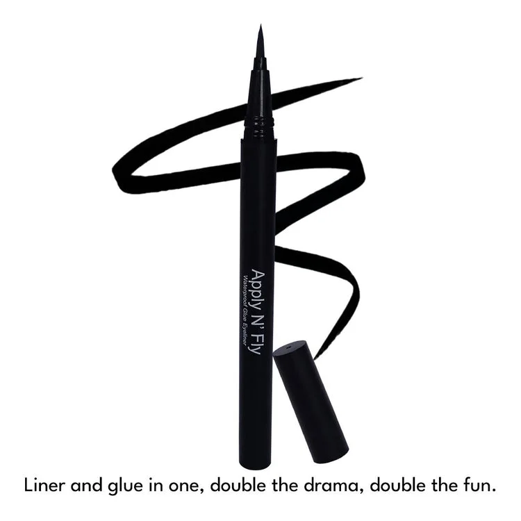Flicka N’ Fly Eyelash Glue Eyeliner | Waterproof Long-Lasting, Smudge-Proof| 2-in-1 Lash Adhesive Pen for Sensitive Eyes image 1