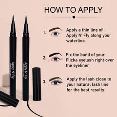 Flicka Apply N’ Fly | Eyelash Glue Eyeliner Pen| 2-in-1 Waterproof Lash Adhesive| Smudge-Proof Long-Lasting Liner for Beginners & Sensitive Eyes thumbnail 3