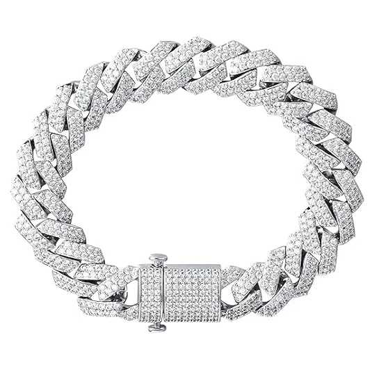 LUXUARYLOOK Iced Out Cuban Link Bracelet for Men & Boys | Stainless Steel Hip Hop Stylish Gift image 4