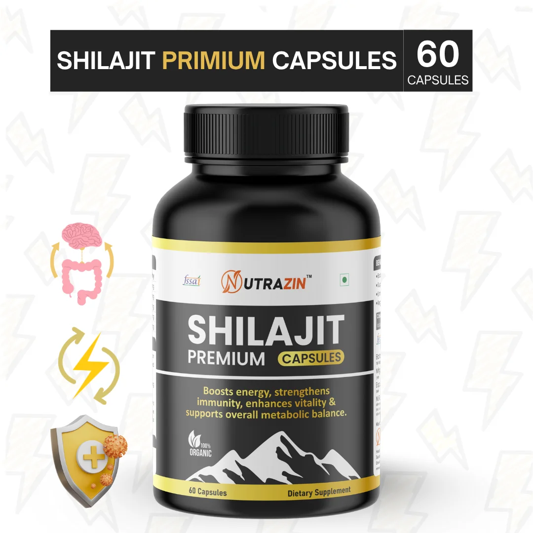 Nutrazin Shilajit Capsules | Premium Herbal Supplement for Energy| Stamina|  Vitality & Immunity | 60 Capsules for Men & Women image 2