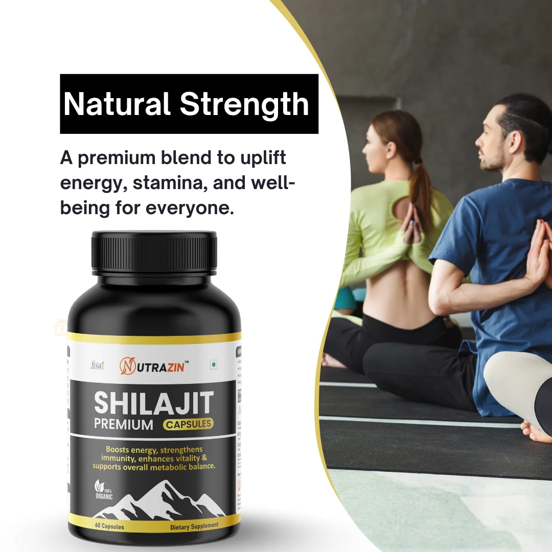 Nutrazin Shilajit Capsules | Premium Herbal Supplement for Energy| Stamina|  Vitality & Immunity | 60 Capsules for Men & Women image 4