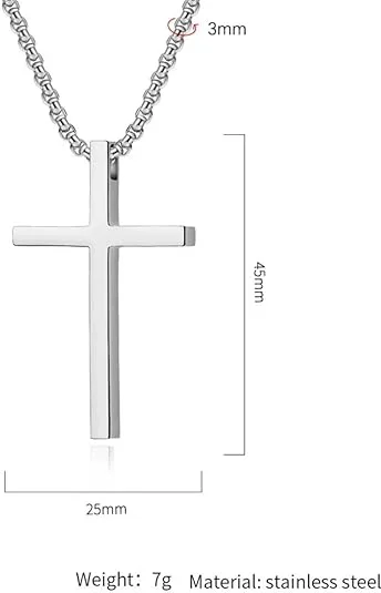 Luxuarylook Cross Pendant Necklace Set | Stainless Steel Religious Faith Jewellery for Men & Women | Prayer Cross Gift Set Daily Wear image 2