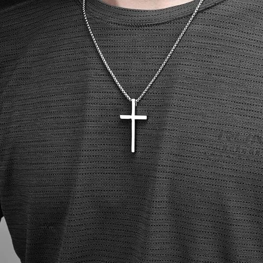 Luxuarylook Cross Pendant Necklace Set | Stainless Steel Religious Faith Jewellery for Men & Women | Prayer Cross Gift Set Daily Wear image 5