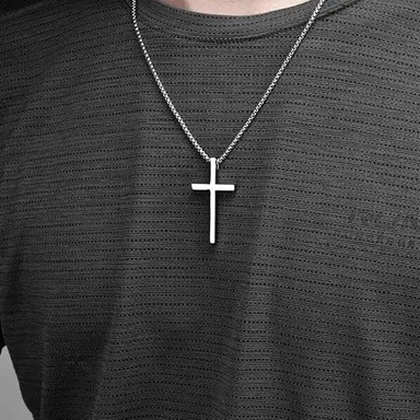 Luxuarylook Cross Pendant Necklace Set | Stainless Steel Religious Faith Jewellery for Men & Women | Prayer Cross Gift Set Daily Wear thumbnail 4