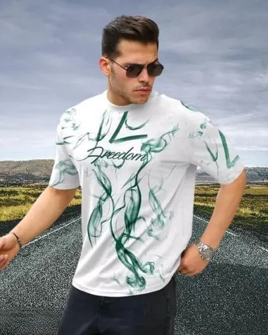 Cotton Half Sleeve Printed T-Shirt | Small Size | Comfortable Casual Tee thumbnail 0