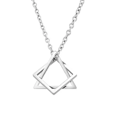 Luxuarylook Stainless Steel Spearpoint Arrowhead Pendant Necklace | Crystal Accent Box Chain for Men & Women Gifts