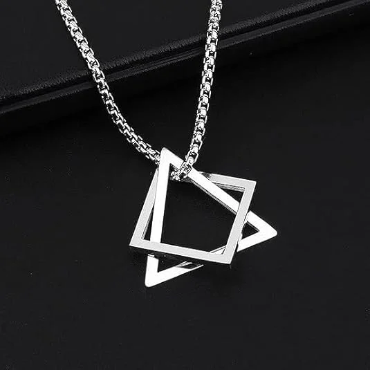 Luxuarylook Stainless Steel Spearpoint Arrowhead Pendant Necklace | Crystal Accent Box Chain for Men & Women Gifts image 2