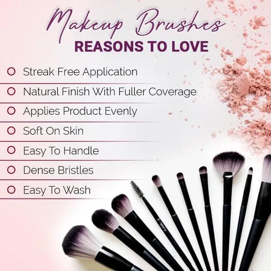 Flicka Cosmetics | 10 Shadow Brush | Professional Eyeshadow Brush | Soft Blending Applicator | Precise Eye Makeup Tool image 2
