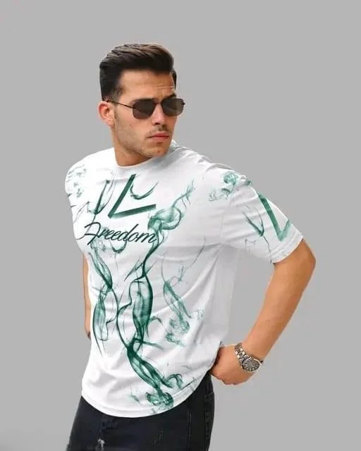 Cool Cotton Printed Half Sleeve Men’s T-Shirt | Large Size Comfortable Casual Tee image 3