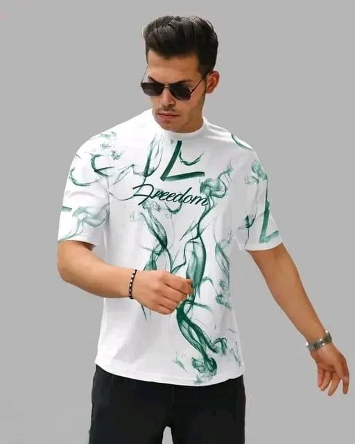 Line Shaded Cotton Printed Half Sleeve Casual T-Shirt – XL Size image 2
