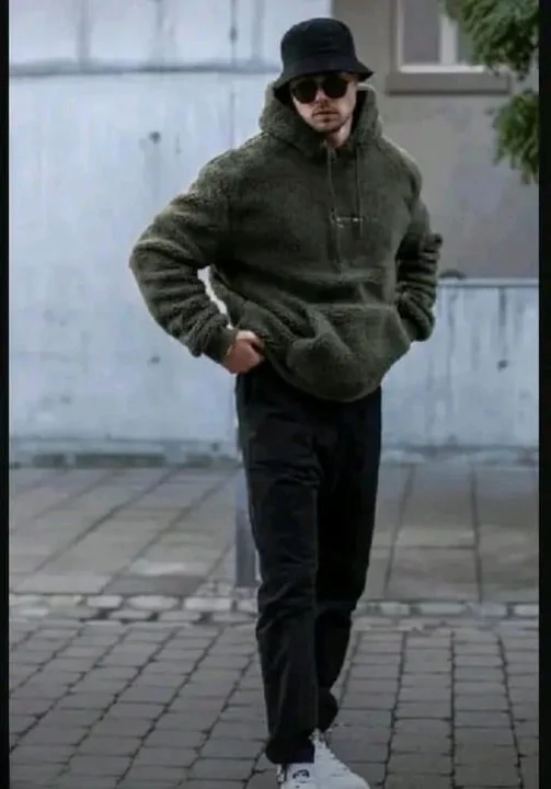 Solid Sweatshirt Hoodie Woolen Size XL image 2