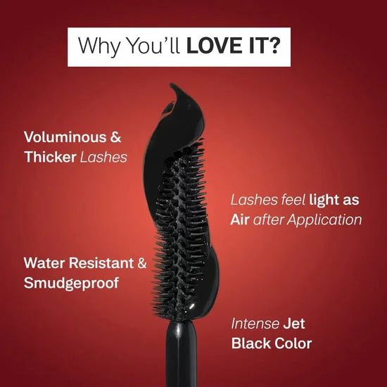 Brand Flicka Lash It Out Waterproof Jet Black Mascara 9ml | Smudge Proof Volume & Length Mascara for Women image 3