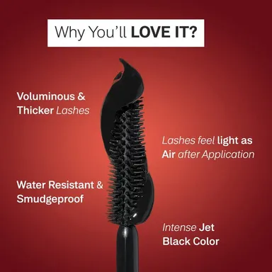 Brand Flicka Lash It Out Waterproof Jet Black Mascara 9ml | Smudge Proof Volume & Length Mascara for Women thumbnail 2