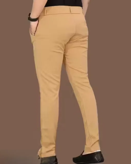 Trendy Fit Lycra Fabric Trouser Comfortable for Men & Boys | Stylish Textured Pants Sizes 30-36 image 1