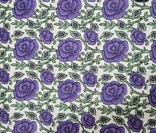 5 Meter Cotton Printed Fabric Hand Block Print Lightweight Unstitched Dress Material for Women Kurti Sewing Quilting & Home Décor Crafts image 2
