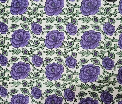 5 Meter Cotton Printed Fabric Hand Block Print Lightweight Unstitched Dress Material for Women Kurti Sewing Quilting & Home Décor Crafts image 3