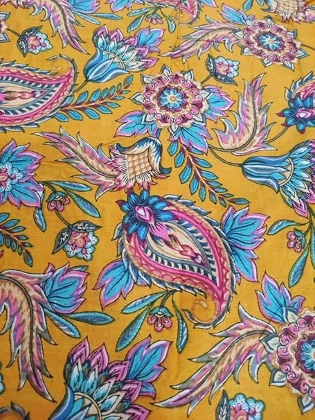 2.50 Meter Cotton Printed Fabric | Unstitched Dress Material | Lightweight Sewing Cloth for Kurti| Tops| Home Décor image 3