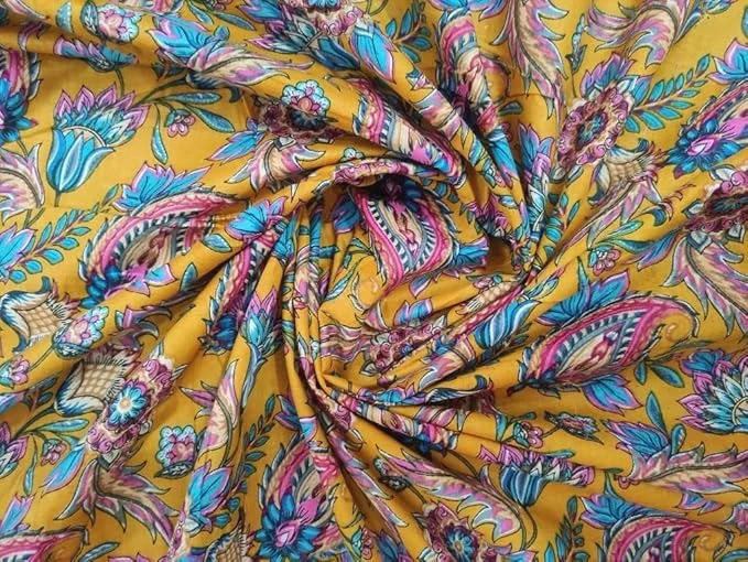 2.50 Meter Cotton Printed Fabric | Unstitched Dress Material | Lightweight Sewing Cloth for Kurti| Tops| Home Décor image 1