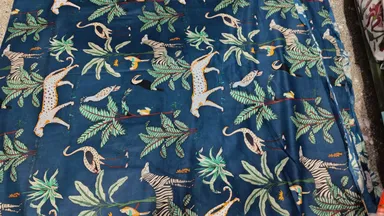  Meter Cotton Printed Fabric Hand Block  Lightweight Unstitched  Dress Material, Kurti Sewing Home Decor thumbnail 1