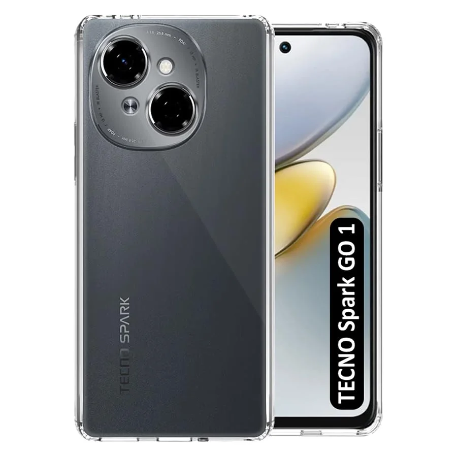 Spark Go 1 Back Cover | Shockproof | TPU Case | Slim Fit | Black | Daily Use | Mobile Accessories image 1