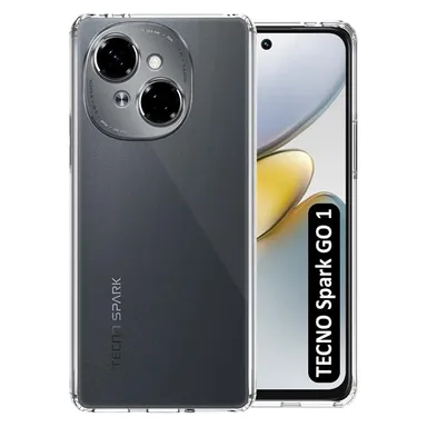 Spark Go 1 Back Cover | Shockproof | TPU Case | Slim Fit | Black | Daily Use | Mobile Accessories thumbnail 0