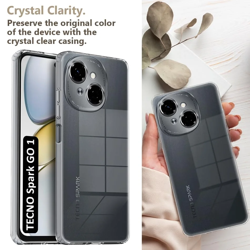 Spark Go 1 Back Cover | Shockproof | TPU Case | Slim Fit | Black | Daily Use | Mobile Accessories image 4