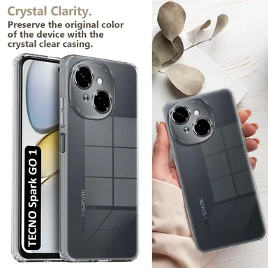Spark Go 1 Back Cover | Shockproof | TPU Case | Slim Fit | Black | Daily Use | Mobile Accessories thumbnail 3