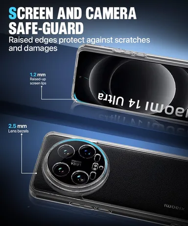 Xiaomi 14 Ultra 5G Soft Silicon Clear Case | Scratch Resistant| Transparent | Flexible Protection thumbnail 2