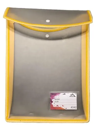 Plastic File Folder | Waterproof Expanding Poly Envelope | Snap Button Legal Size Document Wallet | Multicolor Pack of 5 | Office & School Use thumbnail 1