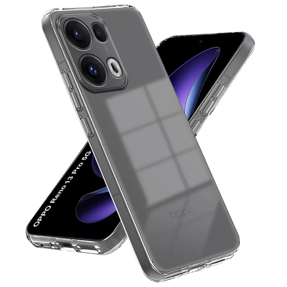 Soft Silicon Scratch‑Resistant Case for Oppo Reno 13 Pro 5G | Transparent Non‑Yellow TPU Bumper| Back Cover image 2
