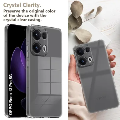 Soft Silicon Scratch‑Resistant Case for Oppo Reno 13 Pro 5G | Transparent Non‑Yellow TPU Bumper| Back Cover thumbnail 2