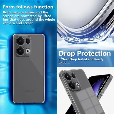 Soft Silicon Scratch‑Resistant Case for Oppo Reno 13 Pro 5G | Transparent Non‑Yellow TPU Bumper| Back Cover thumbnail 3